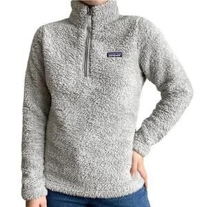 PATAGONIA Women's Los Gatos 1/4 Zip Pullover Fleece Sweater Size M In Gray